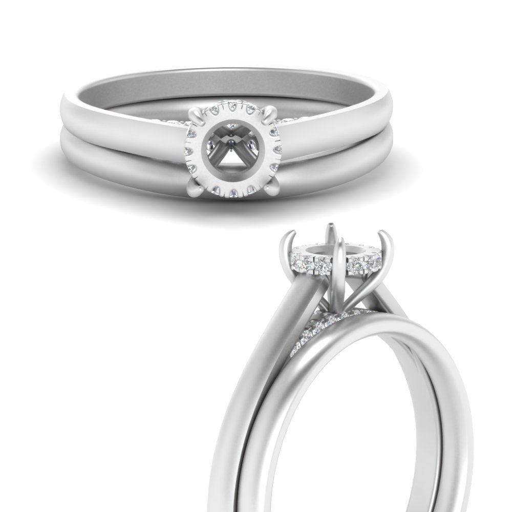 Hidden Halo Semi Mount Ring Set
