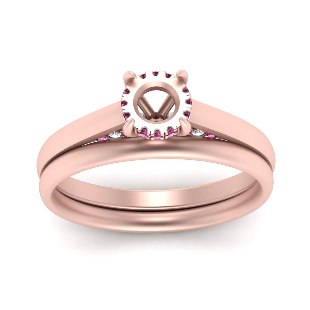 Hidden Halo Semi Mount Ring Set