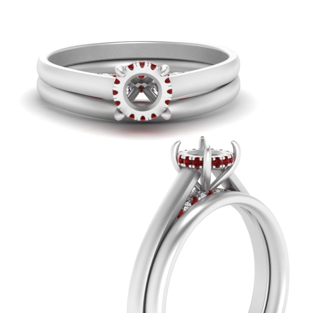 Hidden Halo Semi Mount Ring Set