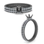 Load image into Gallery viewer, hidden-halo-semi-mount-wedding-ring-set-in-black-gold-FD9168SMANGLE3-NL-BG
