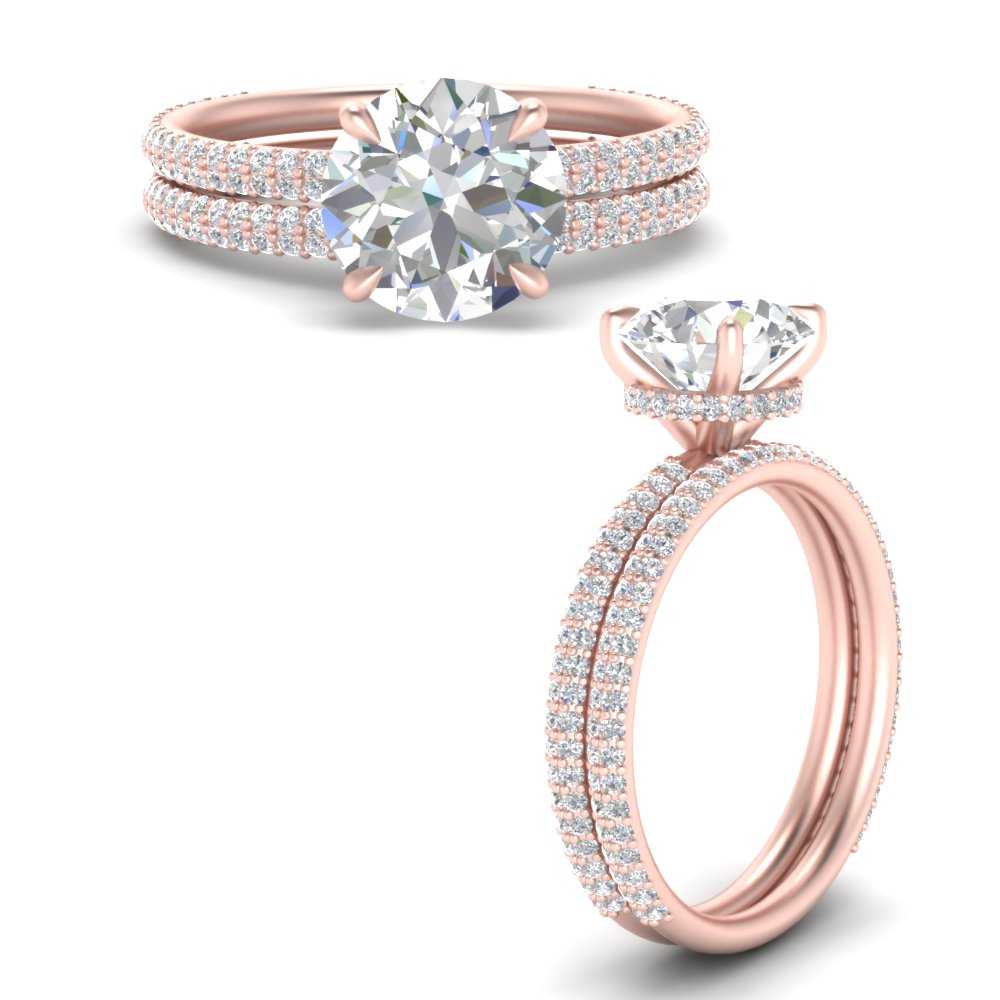 Round Cut High Profile Wedding Set