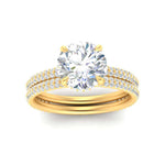 Load image into Gallery viewer, high-profile-round-hidden-diamond-wedding-set-in-FD10060ROANGLE3-NL-YG
