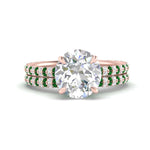 Load image into Gallery viewer, high-profile-round-hidden-emerald-wedding-set-in-FD-10060ROGEMGRANGLE3-NL-RG
