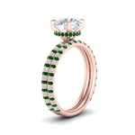 Load image into Gallery viewer, high-profile-round-hidden-emerald-wedding-set-in-FD-10060ROGEMGRANGLE3-NL-RG
