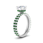 Load image into Gallery viewer, high-profile-round-hidden-emerald-wedding-set-in-FD-10060ROGEMGRANGLE3-NL-WG

