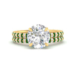 Load image into Gallery viewer, high-profile-round-hidden-emerald-wedding-set-in-FD-10060ROGEMGRANGLE3-NL-YG
