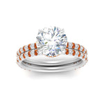 Load image into Gallery viewer, high-profile-round-hidden-orange-sapphire-wedding-set-in-FD-10060ROGSAORANGLE3-NL-WG
