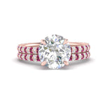 Load image into Gallery viewer, high-profile-round-hidden-pink-sapphire-wedding-set-in-FD-10060ROGSADRPIANGLE3-NL-RG
