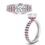 Load image into Gallery viewer, high-profile-round-hidden-pink-sapphire-wedding-set-in-FD-10060ROGSADRPIANGLE3-NL-WG
