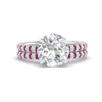 Load image into Gallery viewer, high-profile-round-hidden-pink-sapphire-wedding-set-in-FD-10060ROGSADRPIANGLE3-NL-WG
