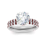 Load image into Gallery viewer, high-profile-round-hidden-ruby-wedding-set-in-FD-10060ROGRUDRANGLE3-NL-WG
