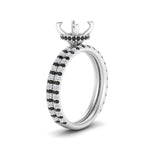 Load image into Gallery viewer, high-profile-semi-mount-hidden-black-diamond-wedding-set-in-FD10060SMGBLACKANGLE3-NL-WG
