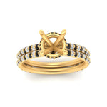 Load image into Gallery viewer, high-profile-semi-mount-hidden-black-diamond-wedding-set-in-FD10060SMGBLACKANGLE3-NL-YG
