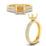 Load image into Gallery viewer, high-profile-semi-mount-hidden-diamond-wedding-set-in-FD10060SMANGLE3-NL-YG
