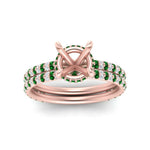 Load image into Gallery viewer, high-profile-semi-mount-hidden-emerald-wedding-set-in-FD10060SMGEMGRANGLE3-NL-RG
