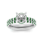 Load image into Gallery viewer, high-profile-semi-mount-hidden-emerald-wedding-set-in-FD10060SMGEMGRANGLE3-NL-WG
