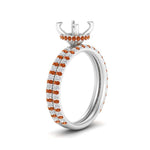 Load image into Gallery viewer, high-profile-semi-mount-hidden-orange-sapphire-wedding-set-in-FD10060SMGSAORANGLE3-NL-WG
