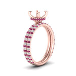Load image into Gallery viewer, high-profile-semi-mount-hidden-pink-sapphire-wedding-set-in-FD10060SMGSADRPIANGLE3-NL-RG
