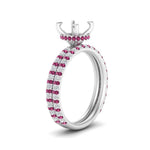 Load image into Gallery viewer, high-profile-semi-mount-hidden-pink-sapphire-wedding-set-in-FD10060SMGSADRPIANGLE3-NL-WG
