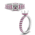 Load image into Gallery viewer, high-profile-semi-mount-hidden-pink-sapphire-wedding-set-in-FD10060SMGSADRPIANGLE3-NL-WG
