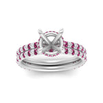 Load image into Gallery viewer, high-profile-semi-mount-hidden-pink-sapphire-wedding-set-in-FD10060SMGSADRPIANGLE3-NL-WG
