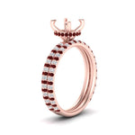 Load image into Gallery viewer, high-profile-semi-mount-hidden-ruby-wedding-set-in-FD10060SMGRUDRANGLE3-NL-RG
