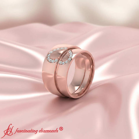 his-and-her-couple-wedding-band-set-with-white-diamond-in-14K-rose-gold-FD1144BANGLE2