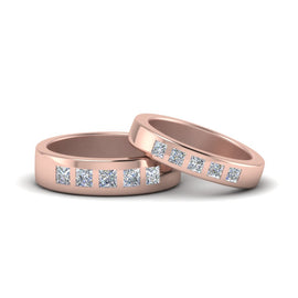 Channel Set His And Her Matching Wedding Bands