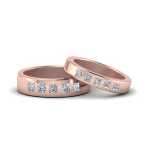 Channel Set His And Her Matching Wedding Bands