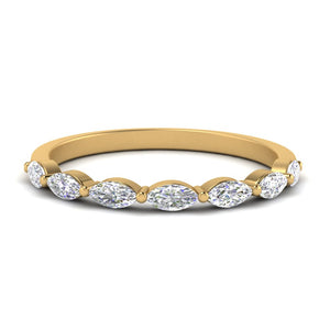 Horizontal Thin Marquise Stackable Band