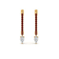 Thumbnail 70 - huggie-ruby-pear-earrings-in-yellow-gold-FDEAR8200GRUDR-NL-YG