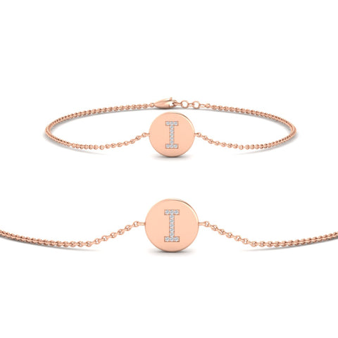 Alphabet disc diamond bracelet