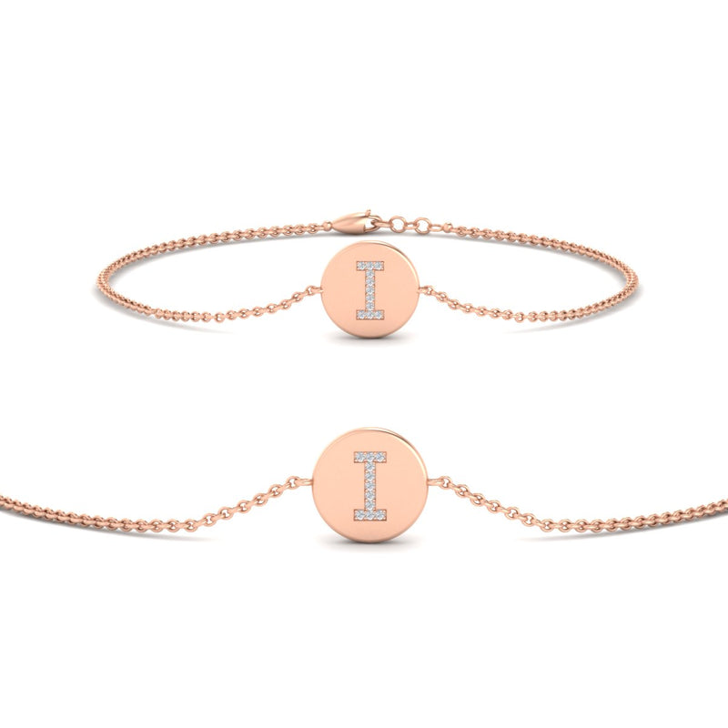 Alphabet disc diamond bracelet