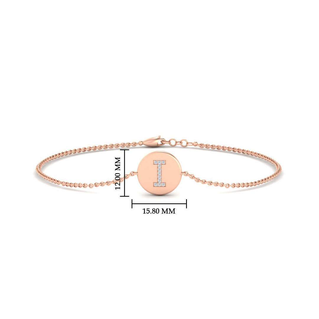 Alphabet disc diamond bracelet