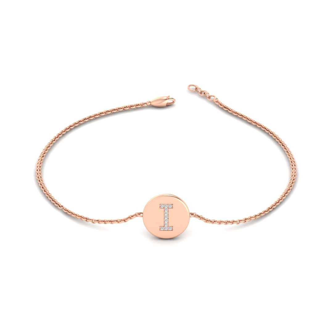 Alphabet disc diamond bracelet