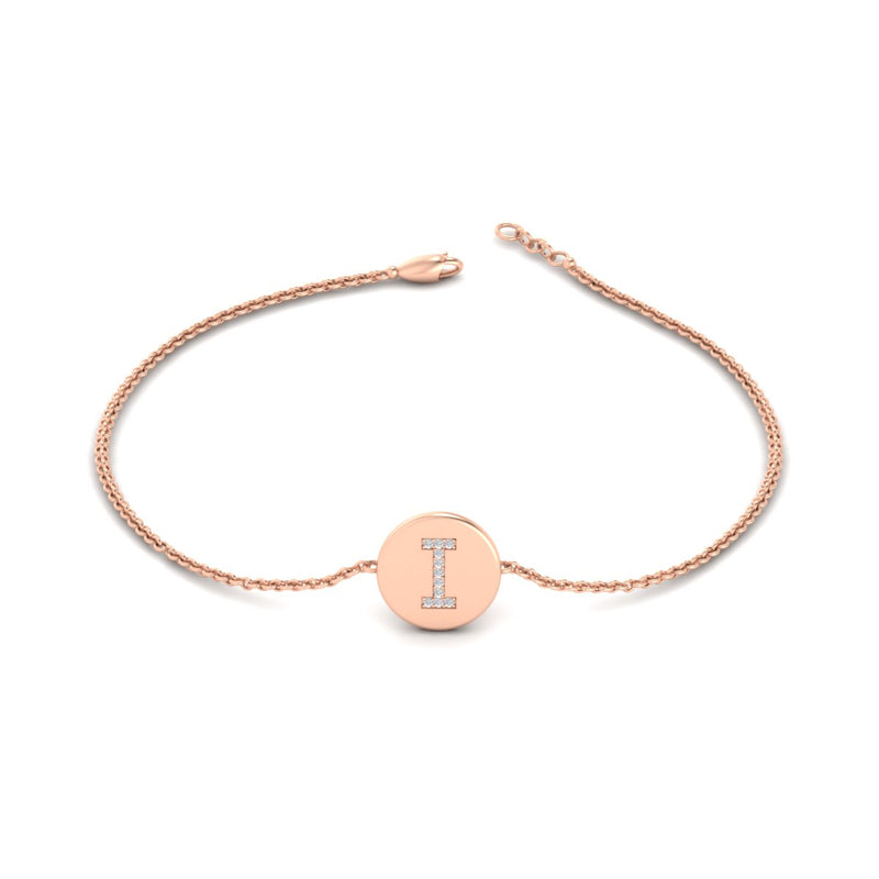 Alphabet disc diamond bracelet