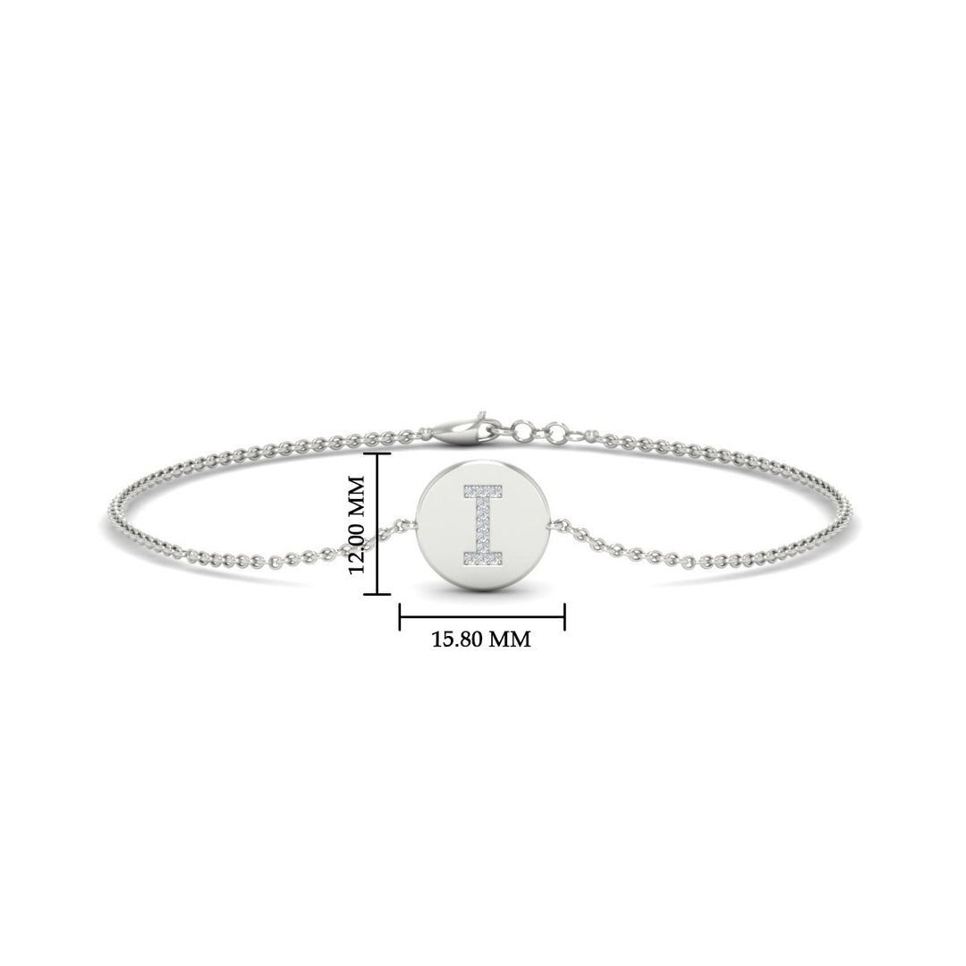 Alphabet disc diamond bracelet