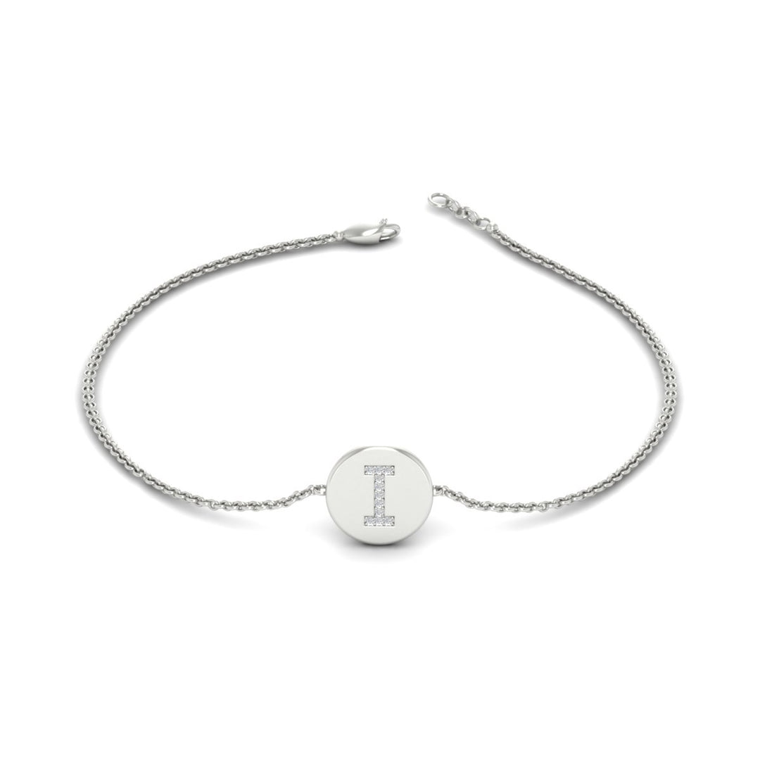 Alphabet disc diamond bracelet