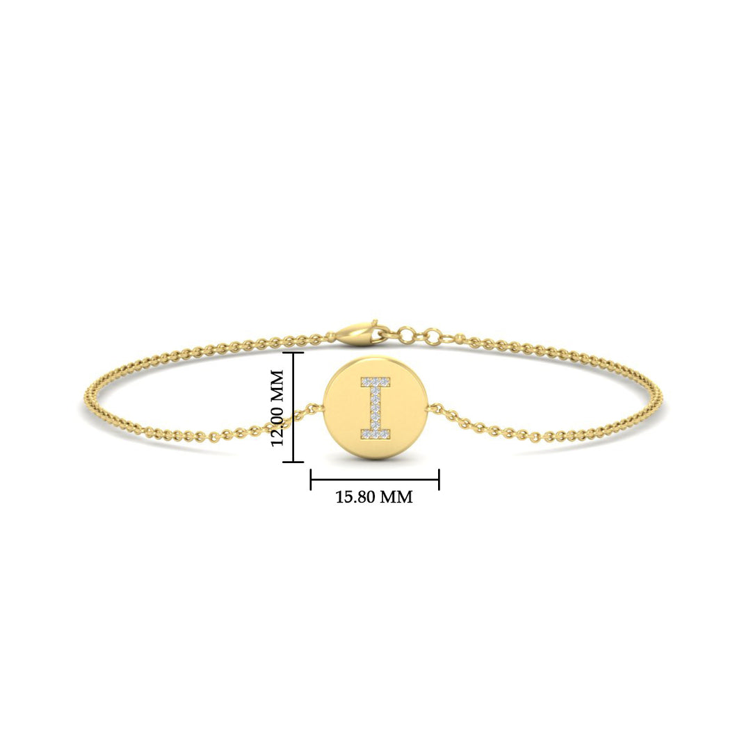 Alphabet disc diamond bracelet
