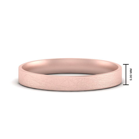 Ice Textured Mens 5mm Comfort Fit Wedding Band