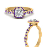 Load image into Gallery viewer, infinity-asscher-cut-halo-purple-toapz-engagement-ring-in-yellow-gold-FD9126ASRGVITOANGLE3-NL-YG?v=1757924729
