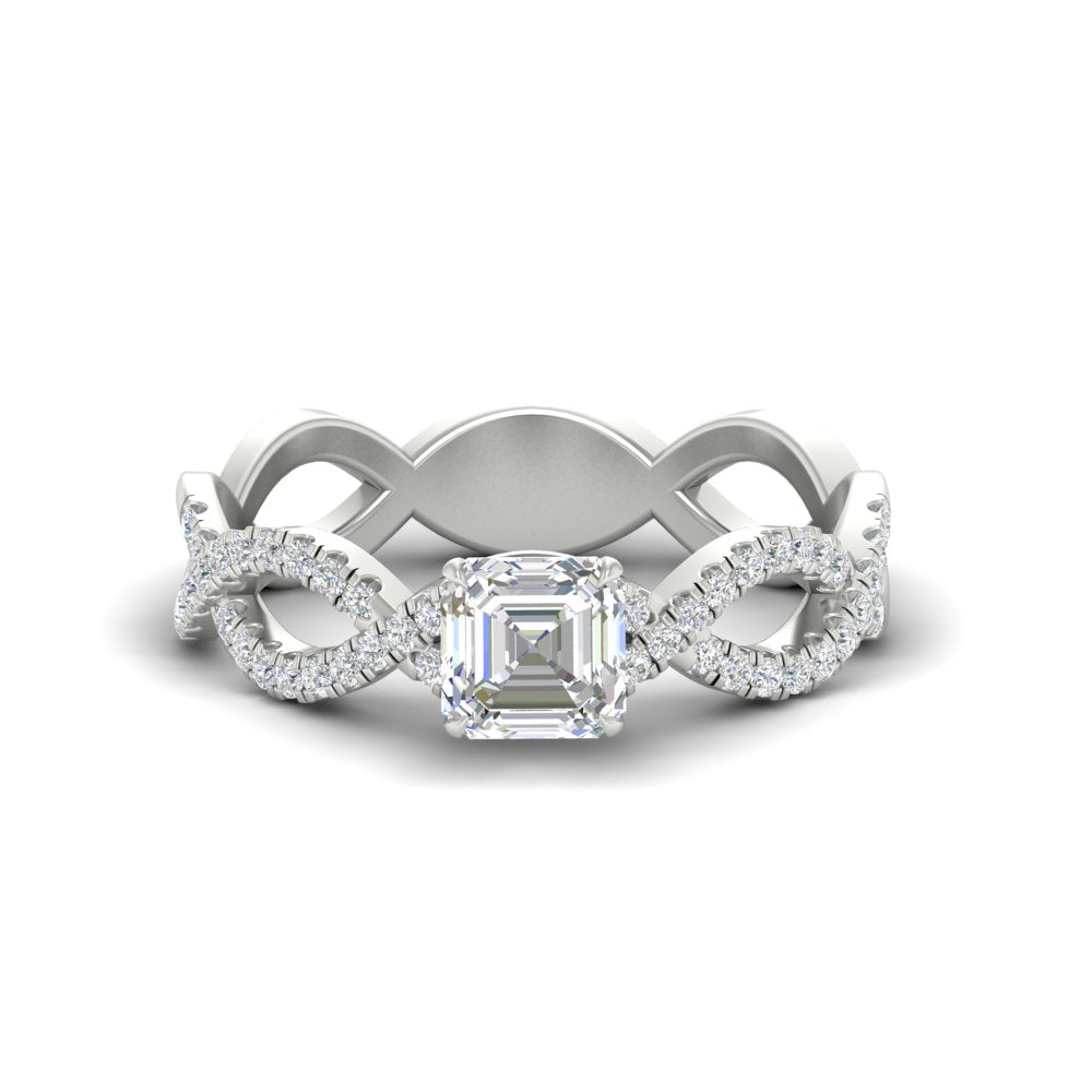 Asscher Cut Infinity Twist Luxe Engagement Ring