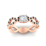 Load image into Gallery viewer, https://cdn.fascinatingdiamonds.com/FD11157/infinity-asscher-cut-twist-diamond-engagement-ring-with-black-diamond-in-rose-gold-FD11157ASRGBLACKHAND-NL-RG.jpg
