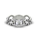 Load image into Gallery viewer, https://cdn.fascinatingdiamonds.com/FD11157/infinity-asscher-cut-twist-diamond-engagement-ring-with-black-diamond-in-white-gold-FD11157ASRGBLACKHAND-NL-WG.jpg

