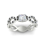 Load image into Gallery viewer, https://cdn.fascinatingdiamonds.com/FD11157/infinity-asscher-cut-twist-diamond-engagement-ring-with-black-diamond-in-white-gold-FD11157ASRGBLACKHAND-NL-WG.jpg
