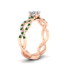 Load image into Gallery viewer, https://cdn.fascinatingdiamonds.com/FD11157/infinity-asscher-cut-twist-diamond-engagement-ring-with-emerald-in-rose-gold-FD11157ASRGEMGRHAND-NL-RG.jpg