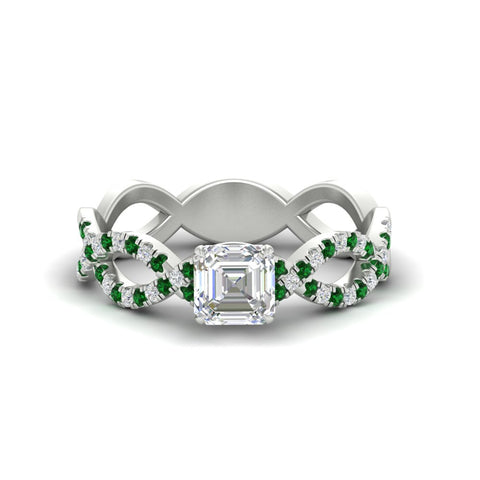 Asscher Cut Infinity Twist Luxe Engagement Ring