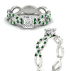 Load image into Gallery viewer, https://cdn.fascinatingdiamonds.com/FD11157/infinity-asscher-cut-twist-diamond-engagement-ring-with-emerald-in-white-gold-FD11157ASRGEMGRHAND-NL-WG.jpg