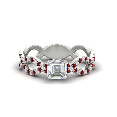Asscher Cut Infinity Twist Luxe Engagement Ring