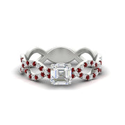 Asscher Cut Infinity Twist Luxe Engagement Ring